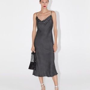 Zara polka dot slip dress